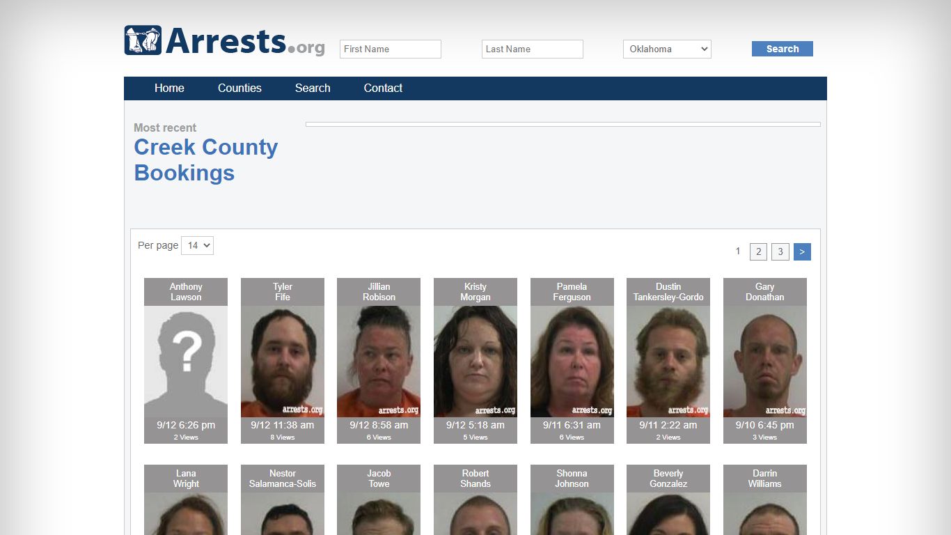 Creek County Arrests and Inmate Search