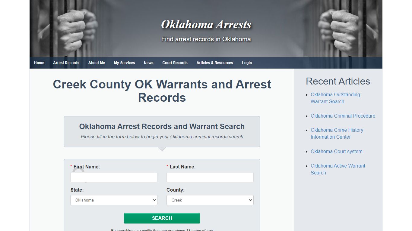 Creek County OK Warrants and Arrest Records - Oklahoma Arrests